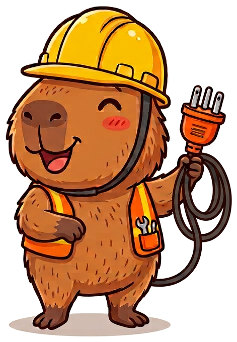 Electrician Capybara Mascot