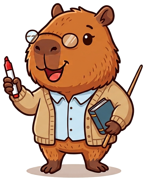 Teacher Capybara Mascot